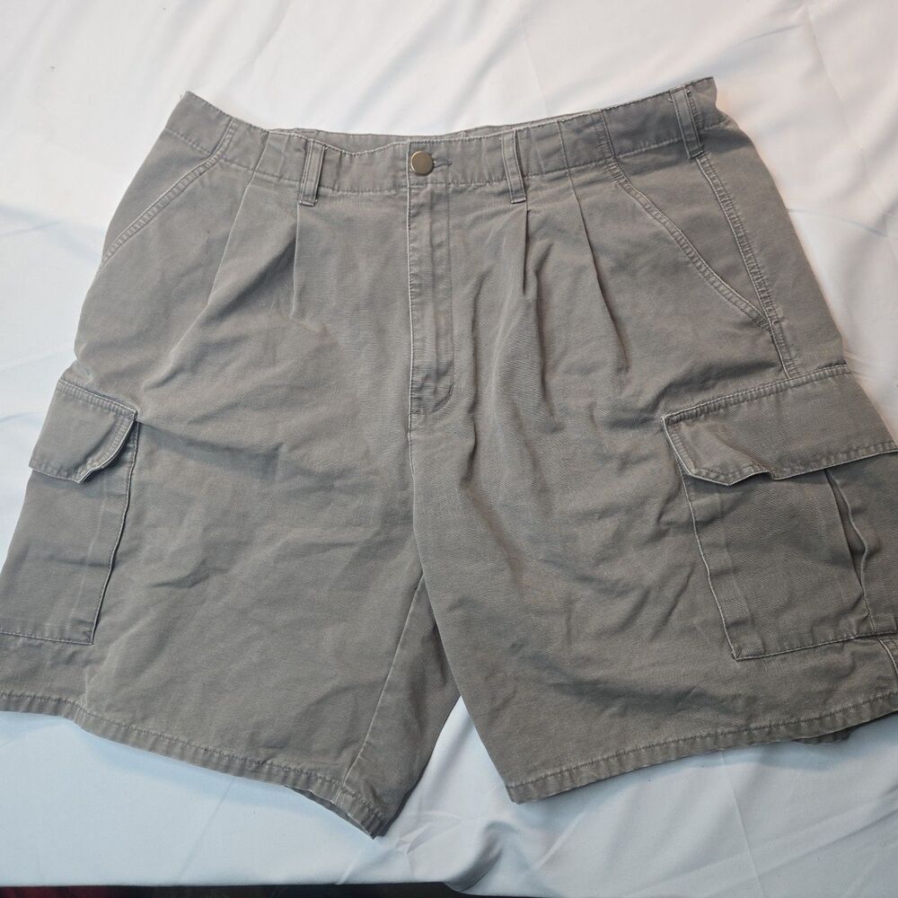 Eddie Bauer Vintage 90s Cargo Shorts Mens 38 Khaki Casual Retro Hiking Tactical